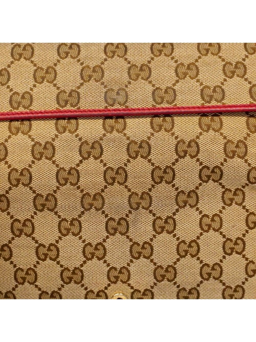 Gucci Wallet GG Canvas Beige Red Gold - Picture 10 of 10
